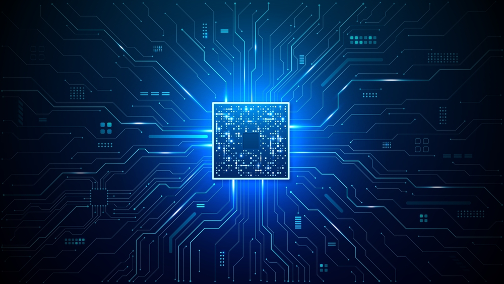 Brightly,Glowing,Ai,Chip,On,Light,Circuit,Board,On,Technology